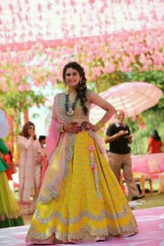 1202-Lehenga- Yellow With-Pink