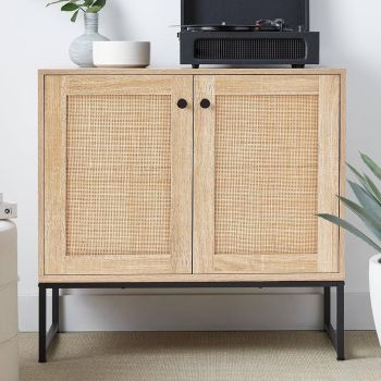 3D AR - 2-Door Rattan Storage Cabinet