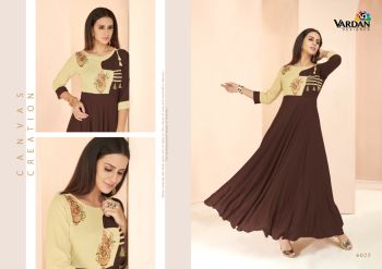 Vardan Designer Gown Kurti- Brown – XXL