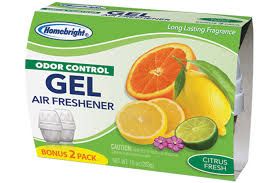 HomeBright Odor Control Gel Air Freshener - Citrus Fresh / 283g (Pack of 2)